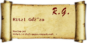 Ritzl Géza névjegykártya