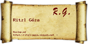 Ritzl Géza névjegykártya