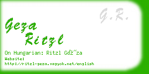 geza ritzl business card